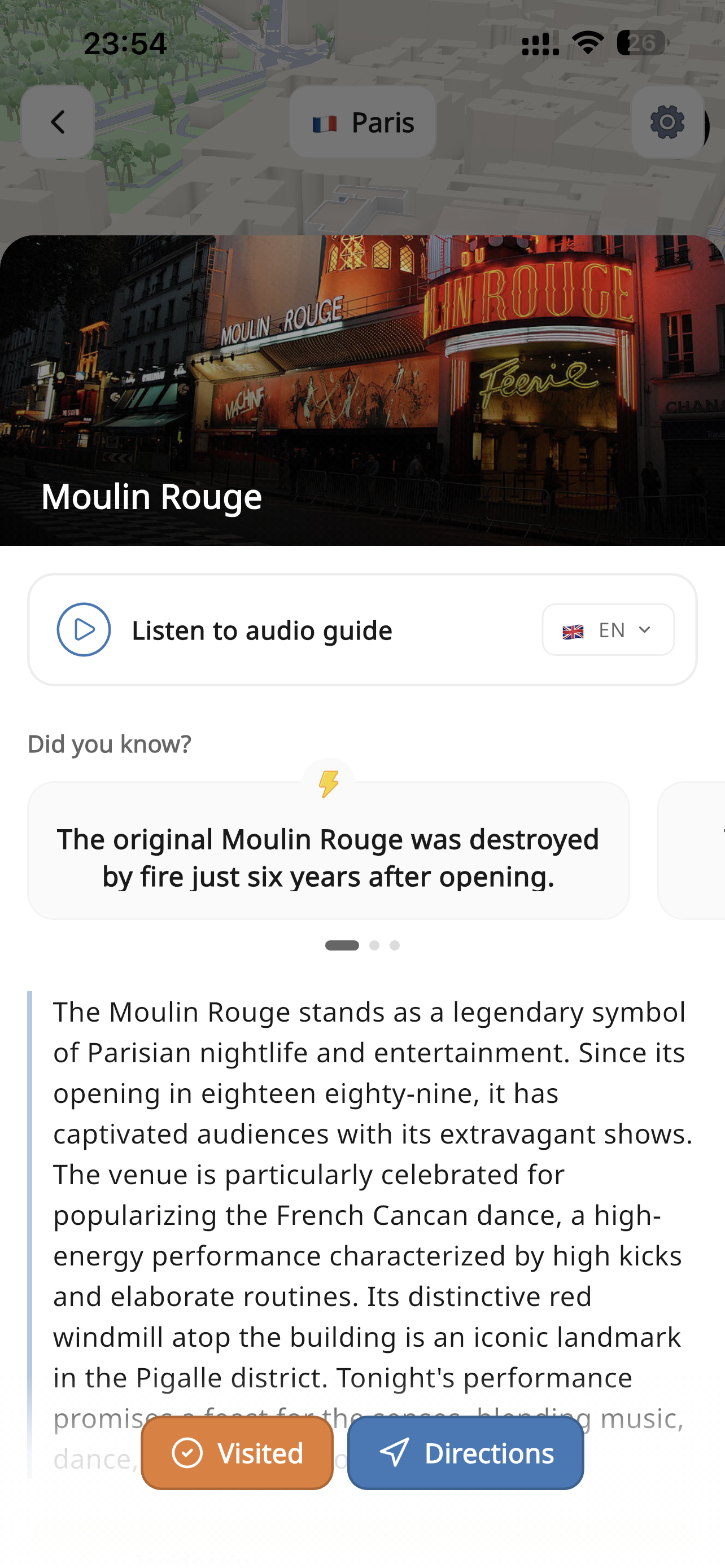 Audio guide in Walky